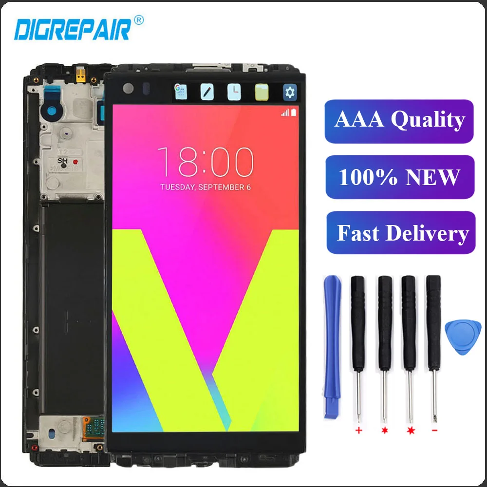 

5.7" For LG V20 VS995 VS996 LS997 H910 LCD Display Touch Screen Digitizer With Frame Assembly Replacements For LG V20 LCD