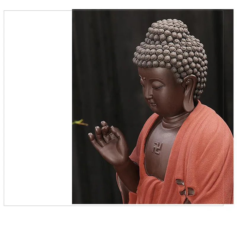 Большая скульптура Будды, статуя ручной работы Статуэтка фиолетовый песок материал буддизм домашние декоративные керамические ремесла отправить друзьям подарки