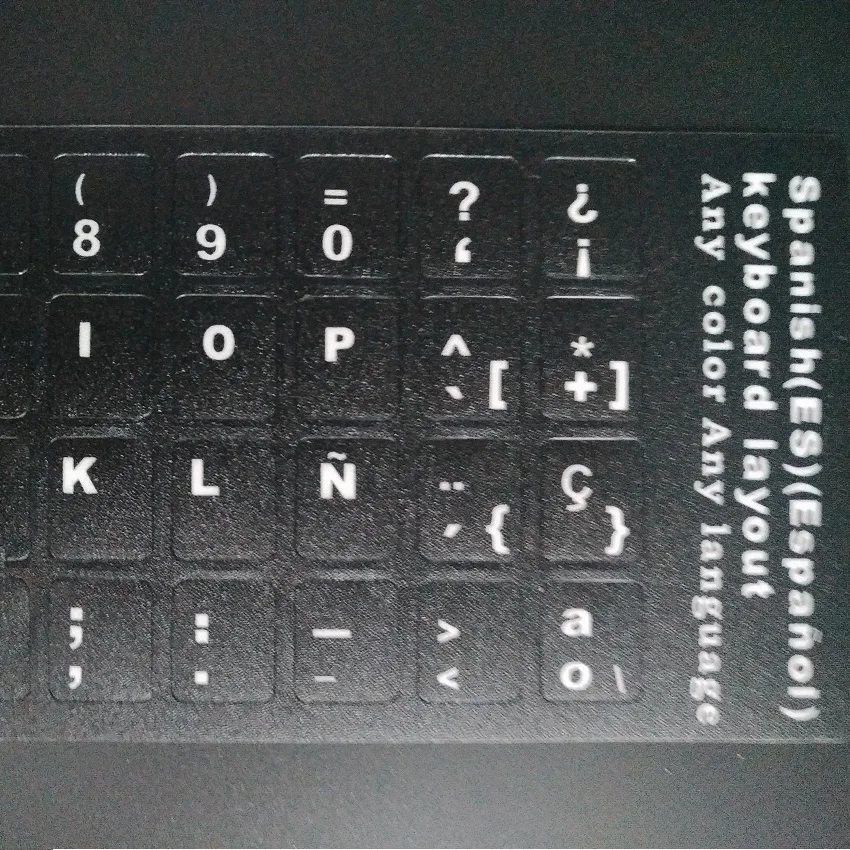 100 шт./партия ES испанский стикер клавиатуры s для Macbook ноутбук Notbook PC компьютерная клавиатура протектор Наклейка Для iMac оптом