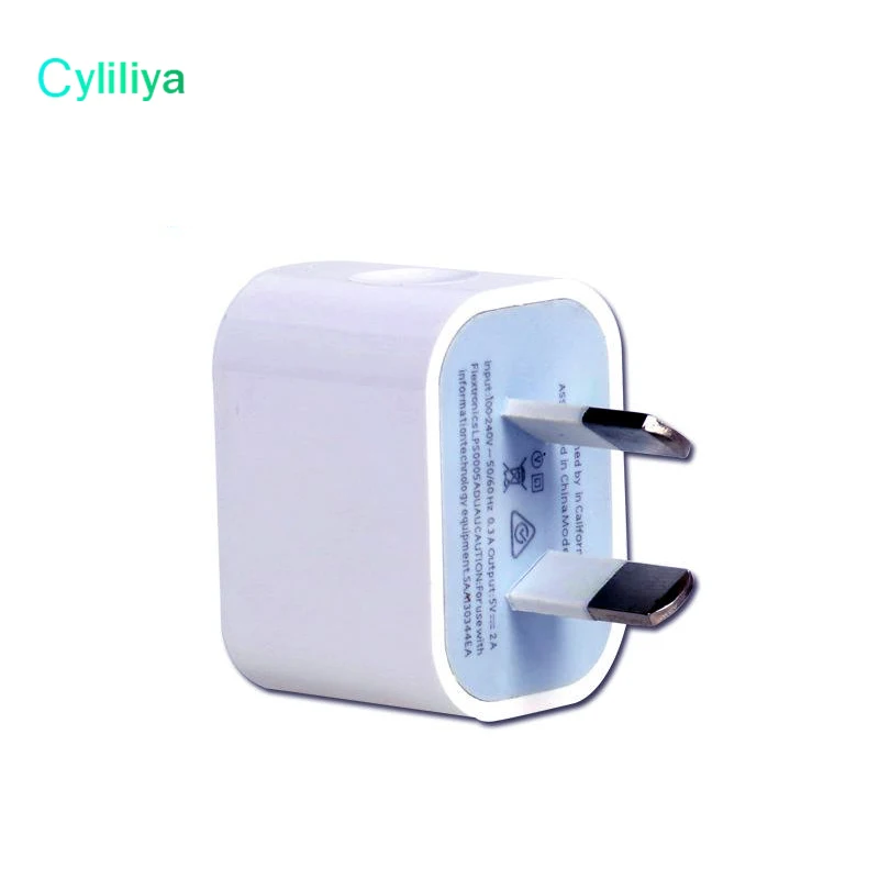 Cyliliya 10 шт. белый двойной интерфейс 5 в 2A AU вилка USB настенное зарядное устройство Блок питания для путешествий универсальный для смартфона