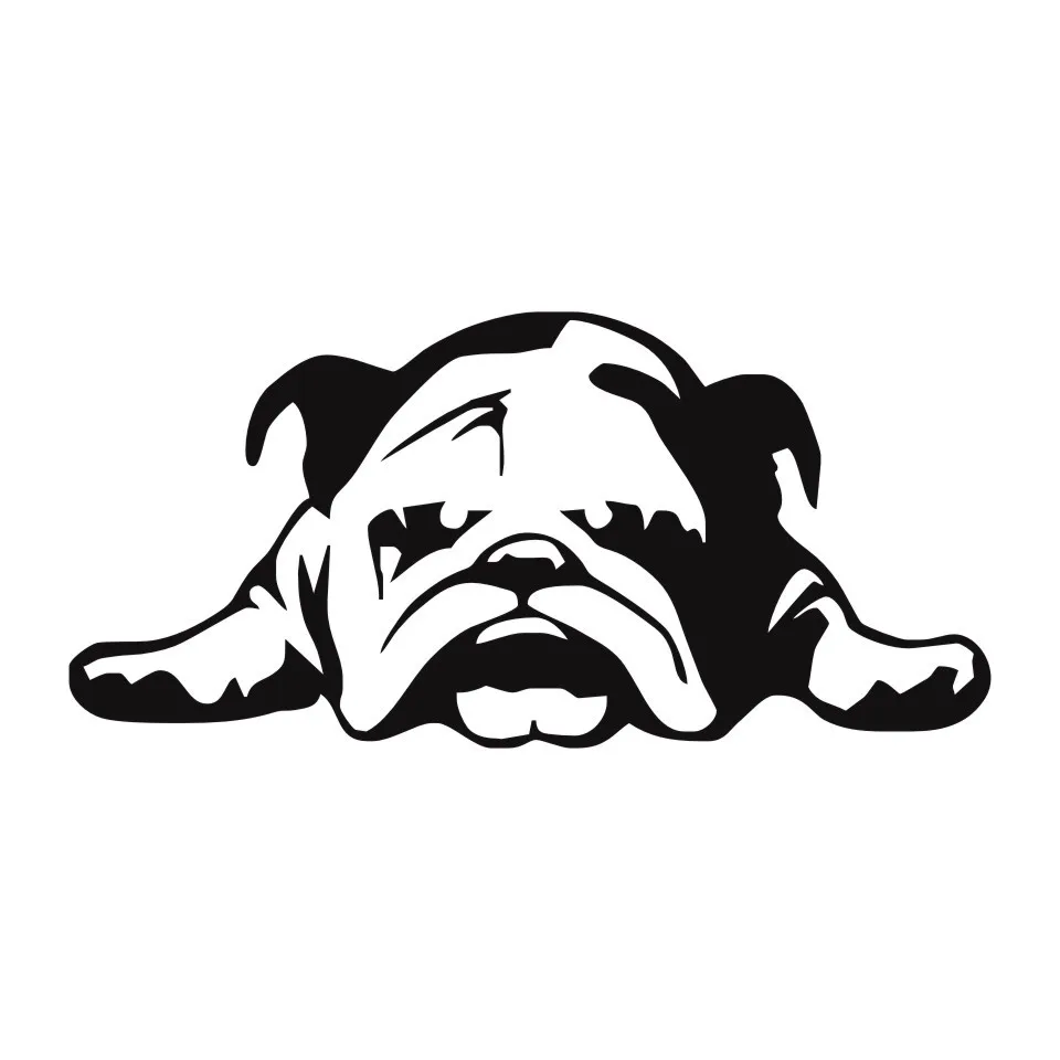 1123 cm Car Stickers ENGLISH BULLDOG TIRED PUPPY DOG pattern car window car body decal BlackSilverLaser Stickers (7)
