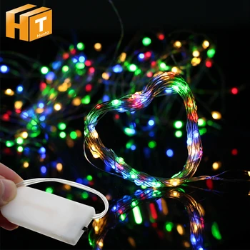

10pcs/lot Button Battery LED String Lights 2m 20LED Lighting String Outdoor Indoor Decoration LED Fairy Lights Holiday Lighting.