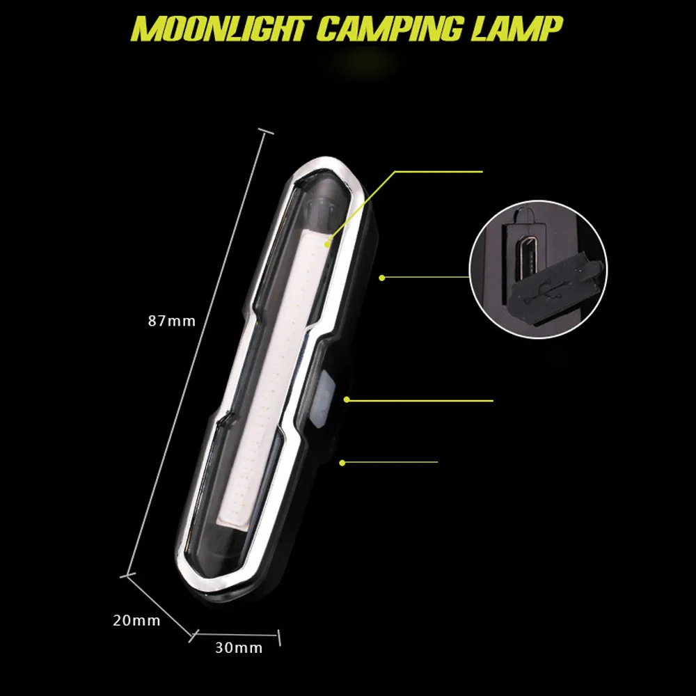Perfect 5 Modes USB Rechargeable COB LED Bicycle Bike Cycling Front Rear Tail Light Lamp USB bike light rechargeable A70 3