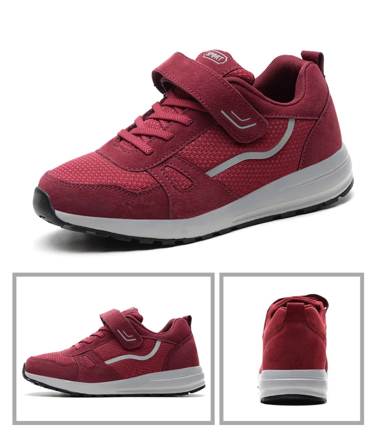 Breathable Unisex Casual Shoes 2018 Lace Up Valentine Sneakers Women Trainers Outdoor Sport Mesh Shoes For Mother Fitness XZ62 (41)