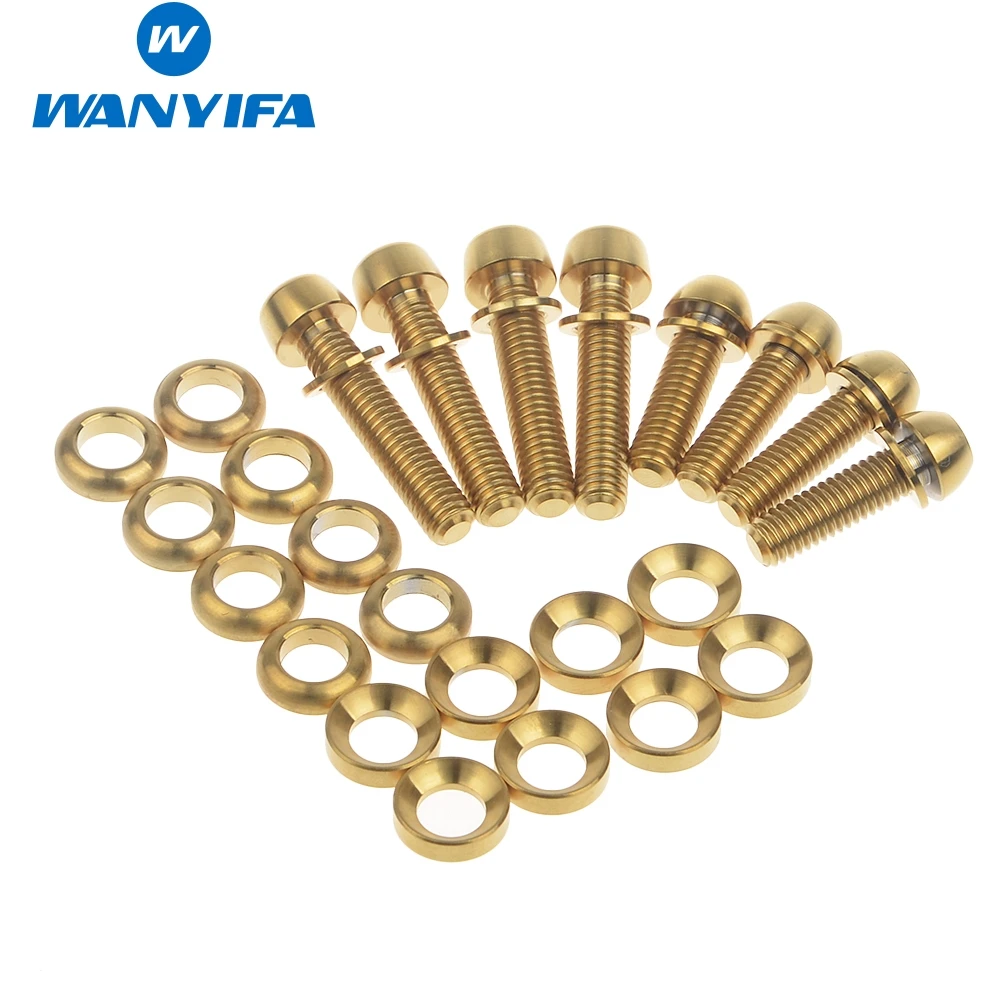 

Wanyifa Bike Bicycle Titanium Ti Bolts Kit for Elixir, Code, Juicy Disc Brake Screws, M6 x 20mm , M6 x 29mm washers for caliper