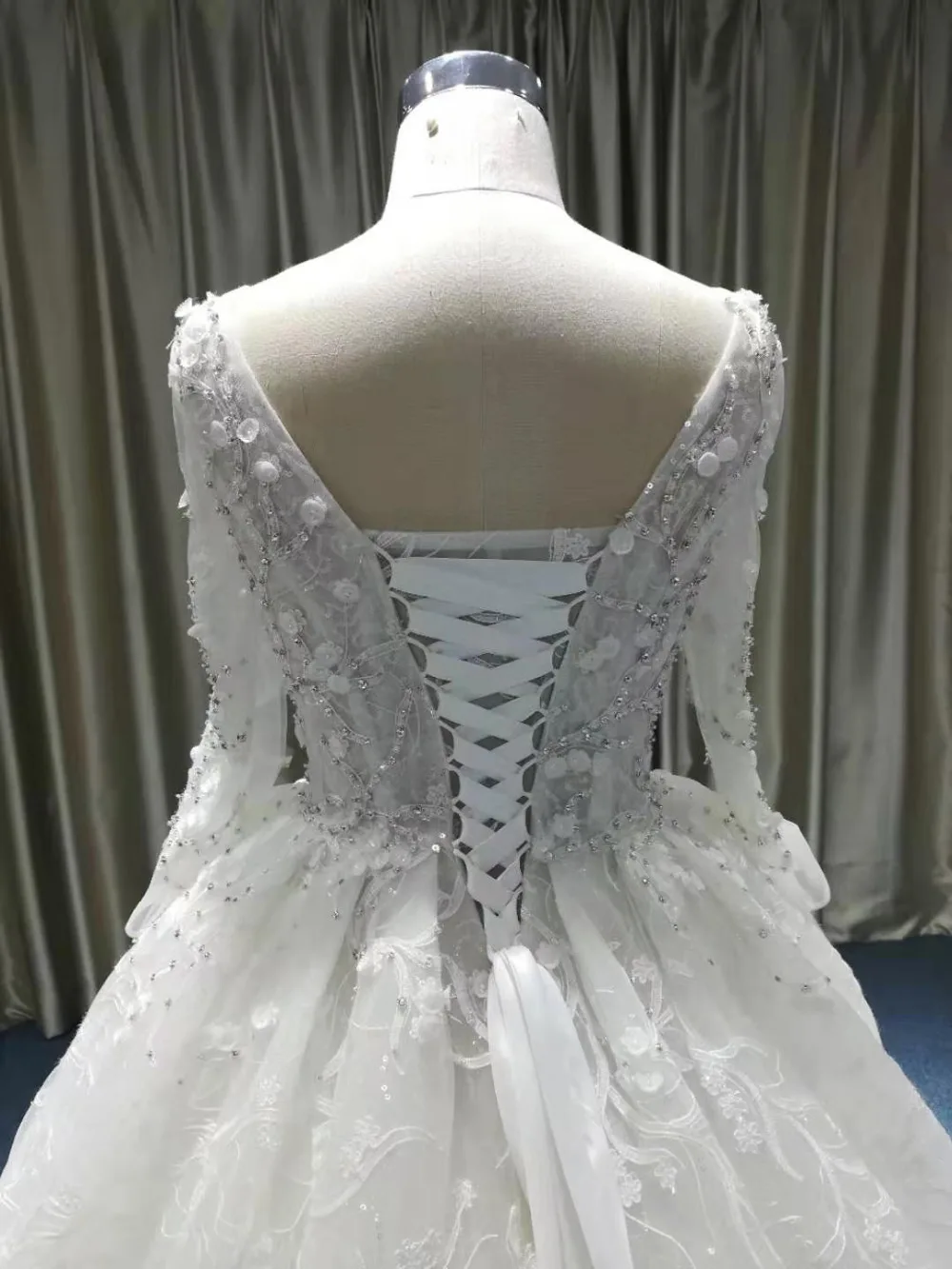 Eslieb Элегантный 3d цветок кружево свадебное платье 2019 бальное одежда с длинным рукавом Vestido de Noiva Свадебные платья Сделано в Китай, Гуанчжоу