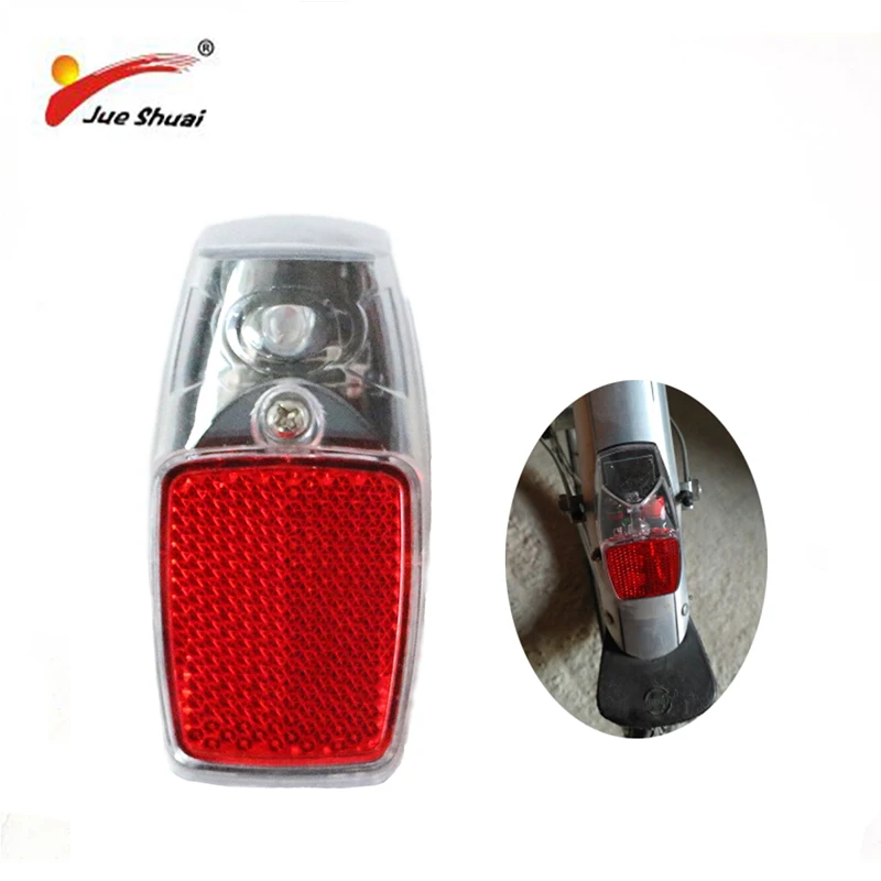 Jueshuai Red LED Bike Rear Light Mount on the Fender with Battery Safety Warning Bicycle Tail light Lamp Bycicle Accessories MTB