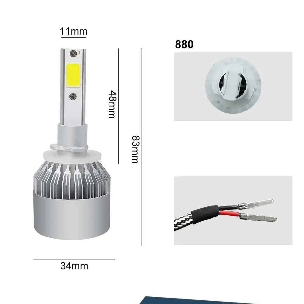 Roadsun автомобильный светильник s лампочки Светодиодный H7 H4 H11 H1 H3 H13 880 9004 9005 9006 9007 9003 HB1 HB2 HB3 HB4 H27 Авто головного средства ухода за кожей Шеи светильник s 12V светодиодный светильник