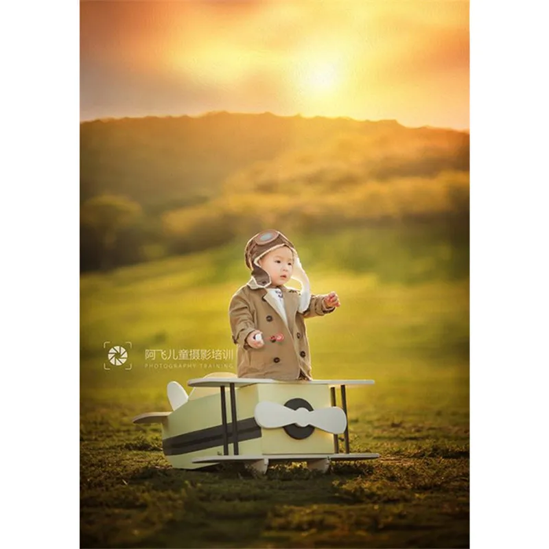 Baby Boy Props for Photography Vintage Wood Plane Newborn Photo Shoot Accessories Blanket Studio Foto Props Baby Posing Sofa Bed