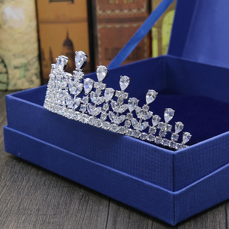 Full AAA CZ Tiara King Crown Wedding Hair Jewelry Micro Pave Party Headpiece Women Birthday Bridal Accessories HC0001 - Image 6