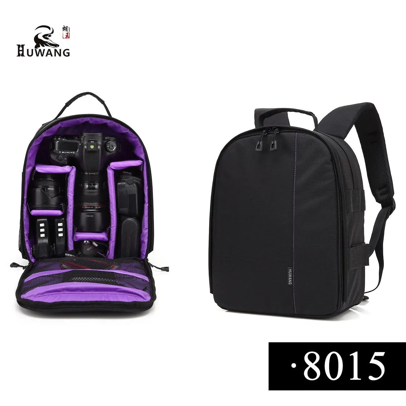 Huwang видео фото цифровая камера плечи мягкий рюкзак сумка чехол водонепроницаемый противоударный маленькие сумки для Canon Nikon DSLR - Цвет: HW 8015 Purple