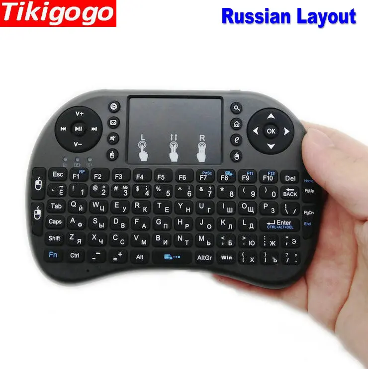 

Tikigogo i8 2.4G Wireless Air Mouse Russian Layout mini Keyboard touchpad remote control for Android Smart TV box for Windows PC