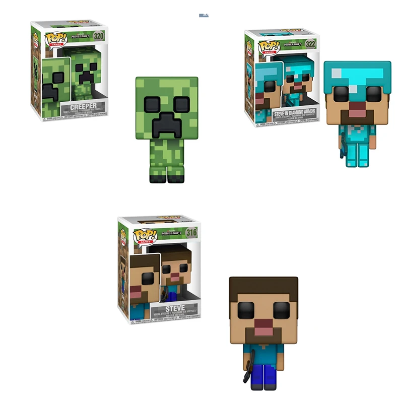 

Funko POP Minecraft-CREEPER,STEVE,STEVE IN DIAMOND ARMOR Action Figures Anime Model PVC Collection Toys For Children Kids Gifts