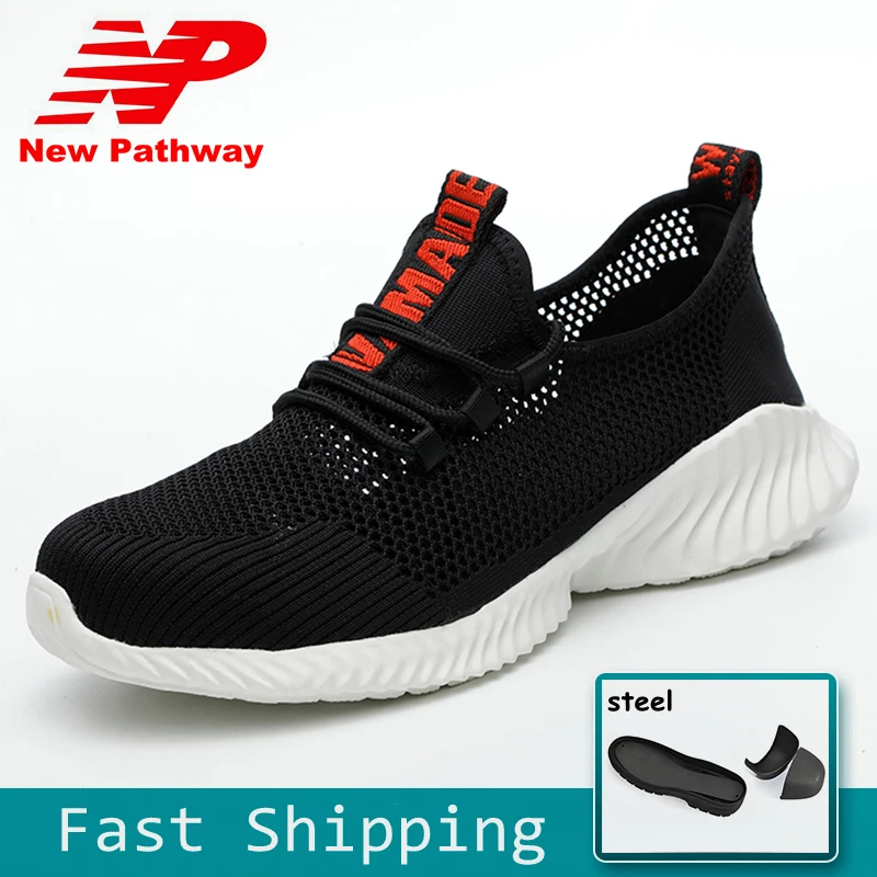 

Summer Breathable Men's Safety Work Shoes Steel Toe Mesh Material and Puncture-proof Soles Plus Size 36-46 MS135