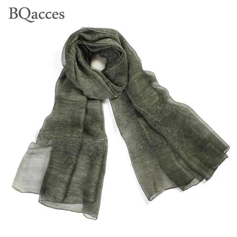 

BQacces new fashion women solid color silk wool scarf lady spring autumn thin air scarves shawl wraps luxury high quality