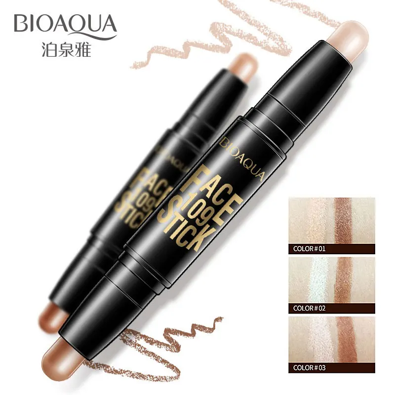 

BIOAQUA Brand Face Makeup Concealer Pen Multi effect Double Head 3D Bronzer Highlighter Stick Texture Contour Pencil Foundation