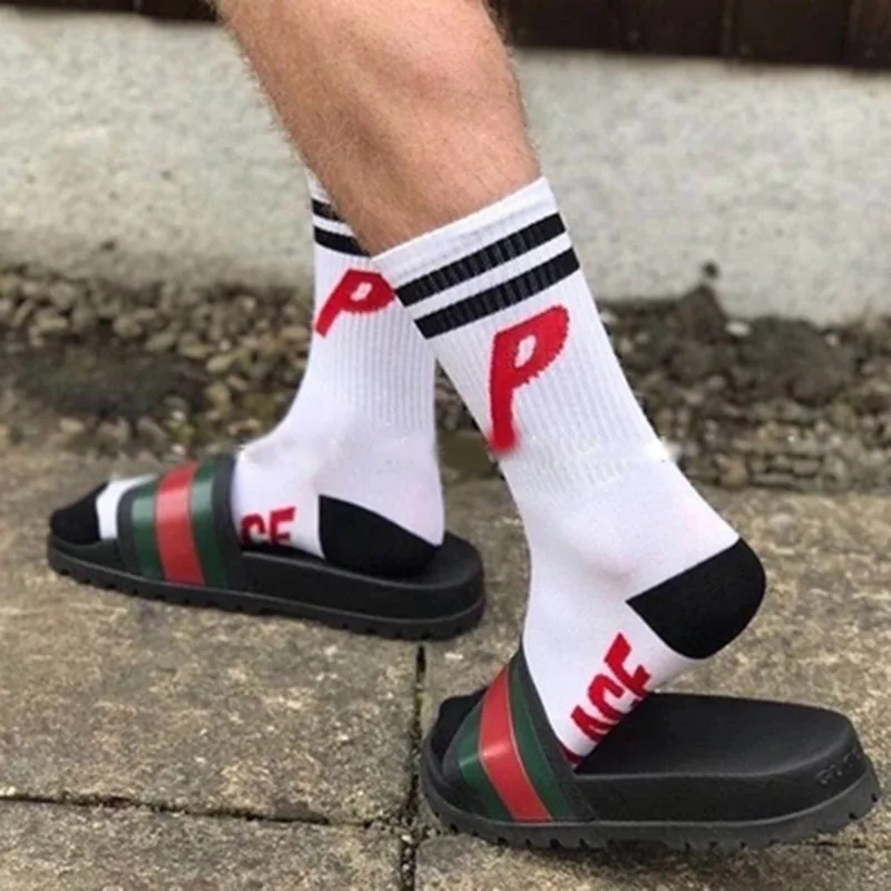 

PA letter color matching hip hop men and women sports stockings PALACE tide brand socks skateboard Harajuku couple in stockings
