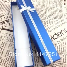 Лидер продаж 48 шт./лот синий картонная коробка для ожерелья 20x4x2 см, для свадебного украшения ножной браслет Цепочки и ожерелья s витрина упаковочная коробка