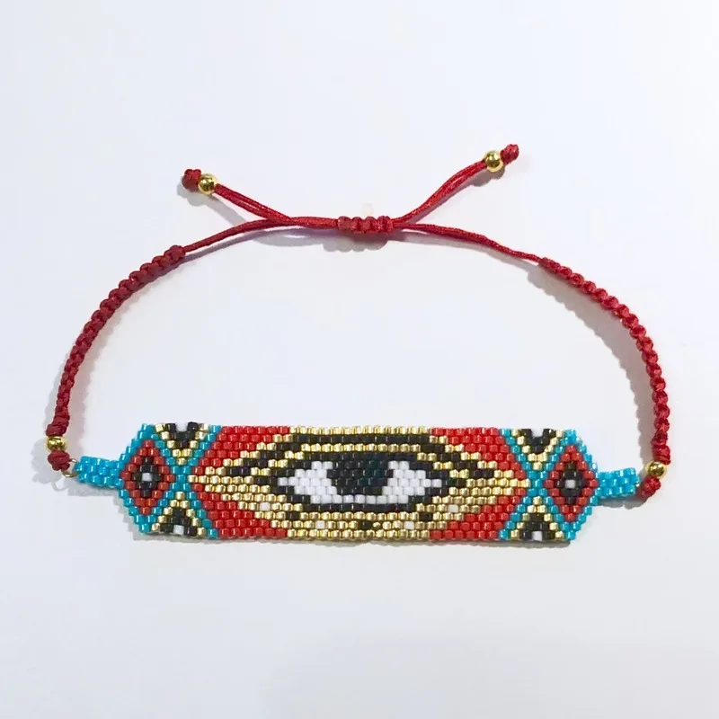 SHINUSBOHO счастливая Красная Нить Миюки глаз Pulseras двойная колода ювелирные изделия