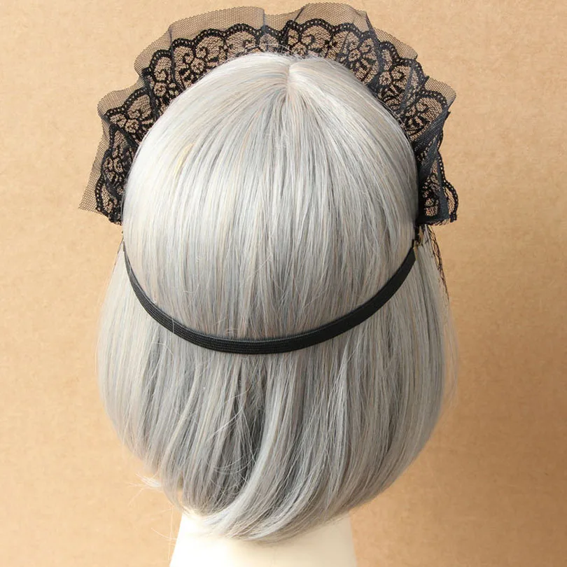Lady Elegant Sexy Gothic Crown Flower Black Lace Veil Half Face Eye Mask Stretch Headband Costume Ball Party Halloween Accessory