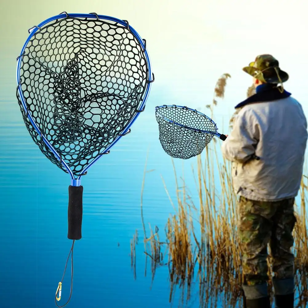 Высококачественная черная нейлоновая муха рукоять для удочки Dip Net односеточный экологичный рыболовный сети анти-рука-ВЫКЛ антипригарная рыба глубокий