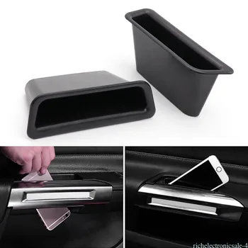 

Car Interior Organizer 2Pcs Interior Side Door Storage Box Holder Phone holder For Ford Mustang 2015 2016 2017 Free Shipping