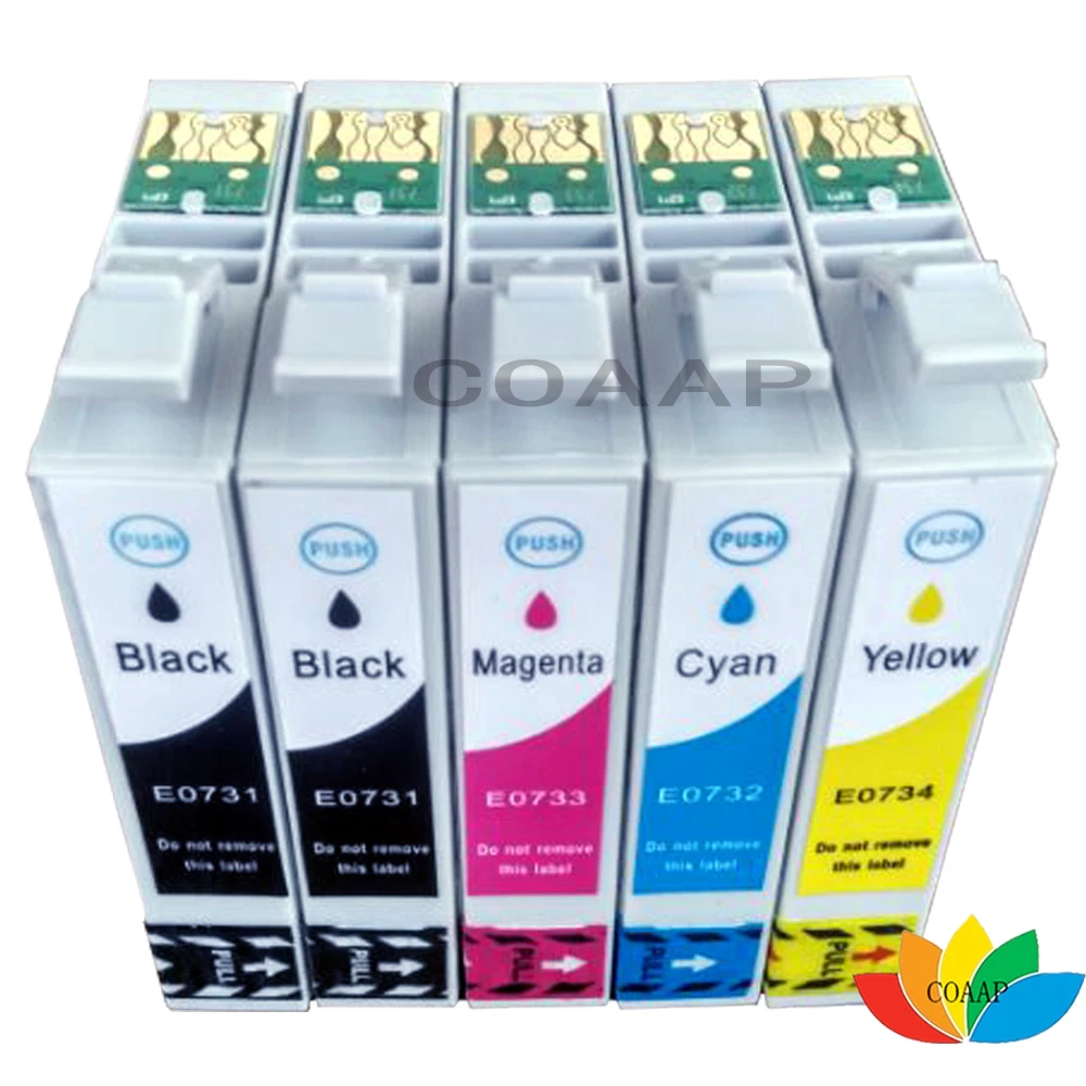 5PK T0731 73N совместимый чернильный картридж для EPSON Stylus CX5900 CX6900F CX7300 CX7310 CX8300 CX9300F T13 TX102