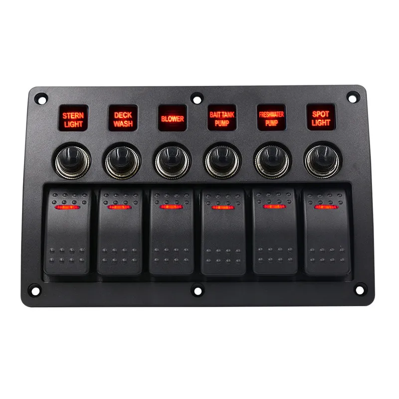 

WUPP Switch panel 12V 20A 24V 10A Car Auto Boat Marine LED Rocker Panel Circuit Breakers Waterproof dropship 19M21