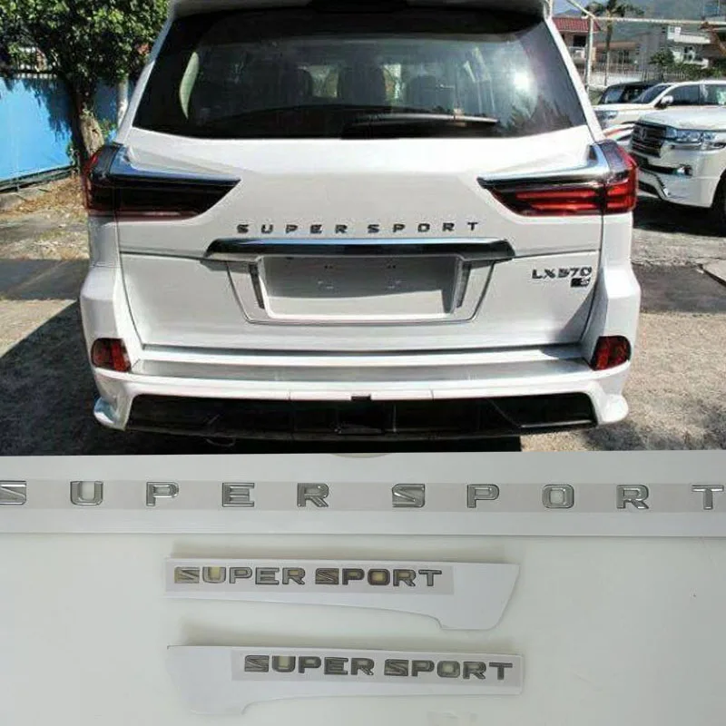 Новинка ABS Хромированная надпись Supersport Задняя эмблема боковые отметки для Lexus LX570