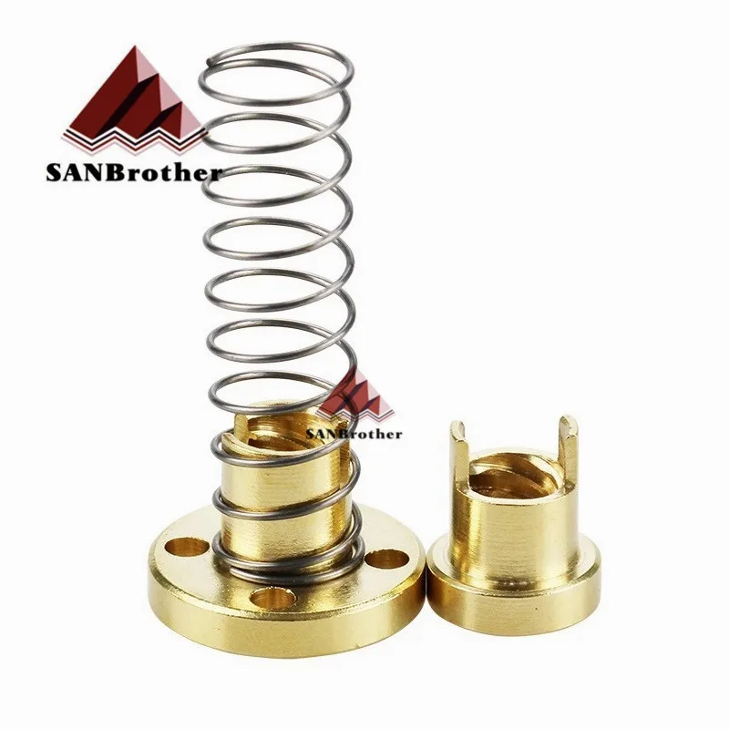 

T8 Anti Backlash Spring Loaded Nut Elimination Gap Nut for 8mm Acme Threaded Rod Lead Screws DIY CNC 3D Printer Parts