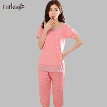 Fdfklak, летняя, большой размер, новинка, короткий рукав, для девушек, Хлопковая пижама, женская пижама, набор, спортивный костюм размера плюс M-4XL, E0850