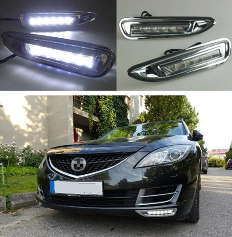

With Chromed Cover 12V Car LED DRL Daytime Running Light For MAZDA 6 2008 2009 2010