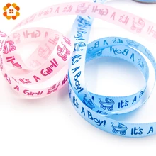 10Yards It’s A Boy/Girl Satin Ribbon Packing Tape For DIY Crafts Gift Packing Belt Bow & Sewing Accessories Baby Shower Decor