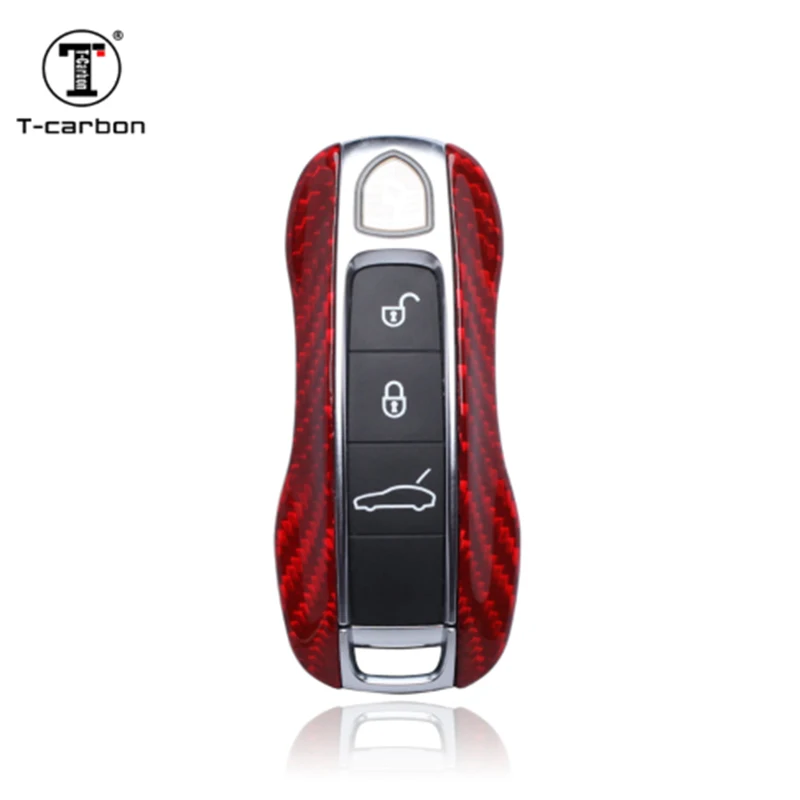 

Business For Porsche Panamera Cayenne 958 Macan 718 911 Keyless Remote Control Shell Side Cap 100% Carbon Fiber Car Key Cover