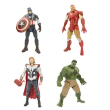 20cm 4pcs The Avengers age of ultron figurines toys 2016 New 1 Captain America +Ironman+Thor+ Hulk action figuras party supply