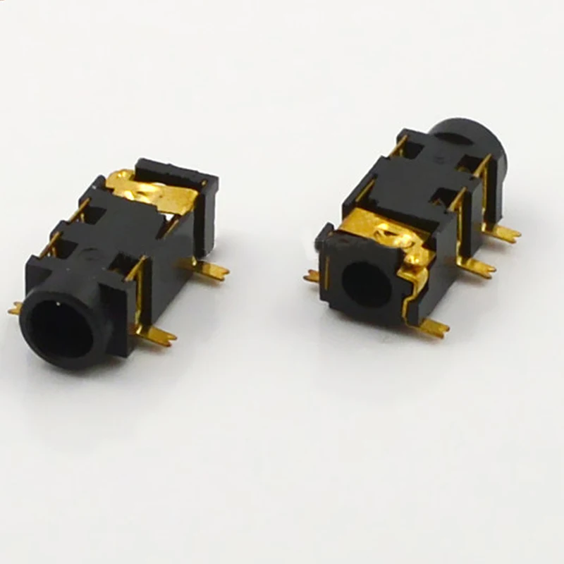 30pcs Jack 3 5mm Audio Connector 3 5 Headphone Plug 5P Female PJ 327A Copper Material Patch Gold Plated Feet