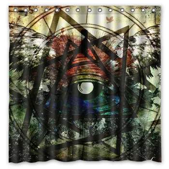 

Illuminati Printing Waterproof Shower Curtain 100% Mildewproof Polyester Fabric Bath Curtains 72x72inch With 12 Hooks