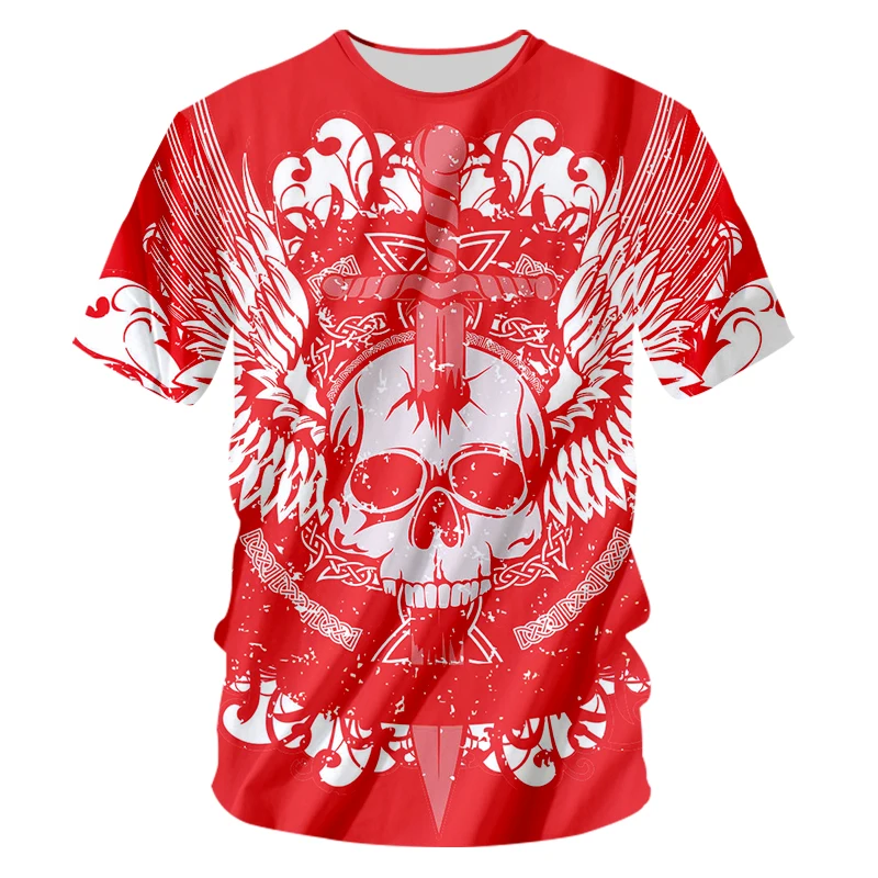 Футболка CJLM мужская с забавным принтом черепа в стиле панк рок|t shirt funny|rock t shirtshirt