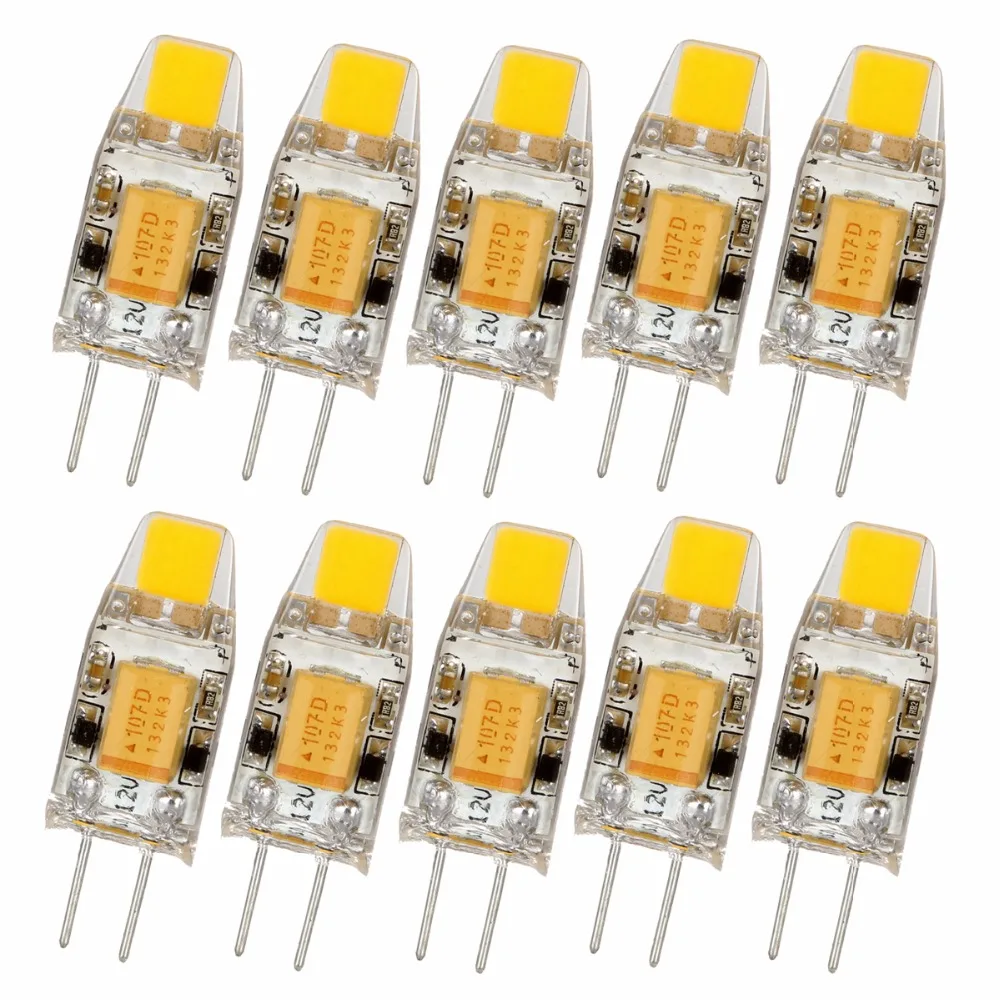 10 шт./лот мини G4 Светодиодная лампа 3 Вт DC/AC 12 В LED свет диммируемая капсула СИД COB