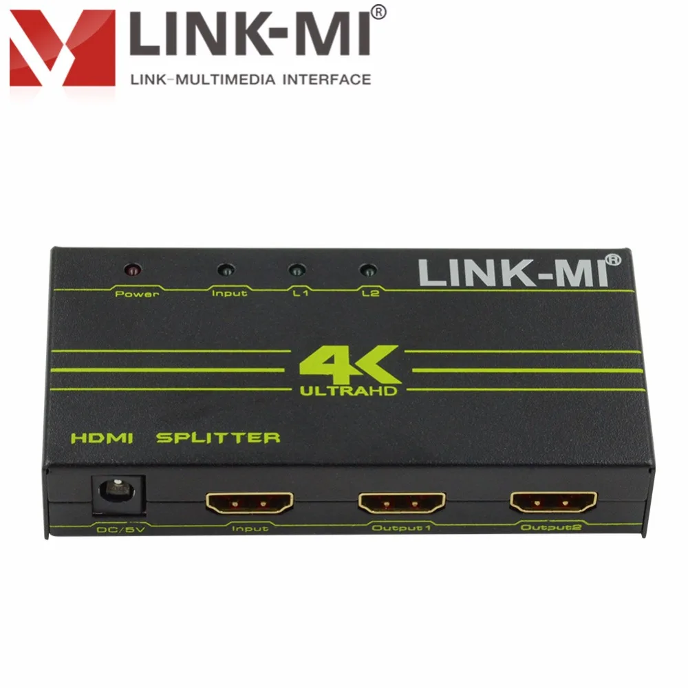 LINK-MI H102G-4K2K HDMI сплиттер 1x2 Поддержка 4K2K 3D совместимый видео аудио конвертер 2