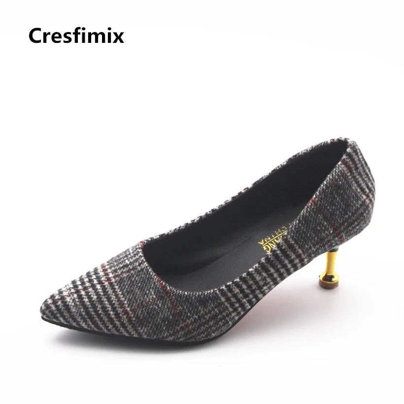 A amp; 6 Casual Chaussures Lady Plaid Pompes Cm Mignon Mode Glissement Sur Cresfimix b Hauts c Talon Printemps Haute À Summer Talons Sexy Femmes Et 7qEnxAvB