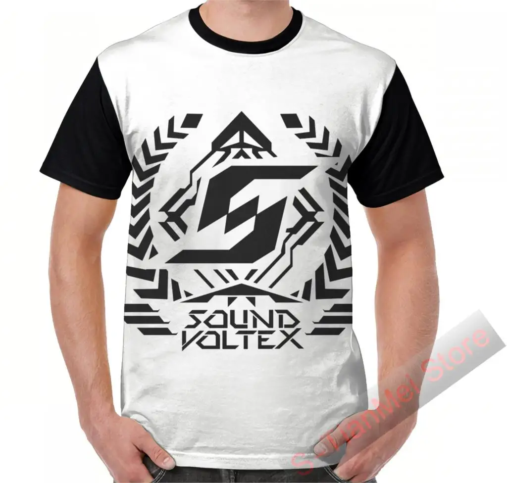 Летняя графическая футболка мужские топы футболки с логотипом Sound Voltex-черная