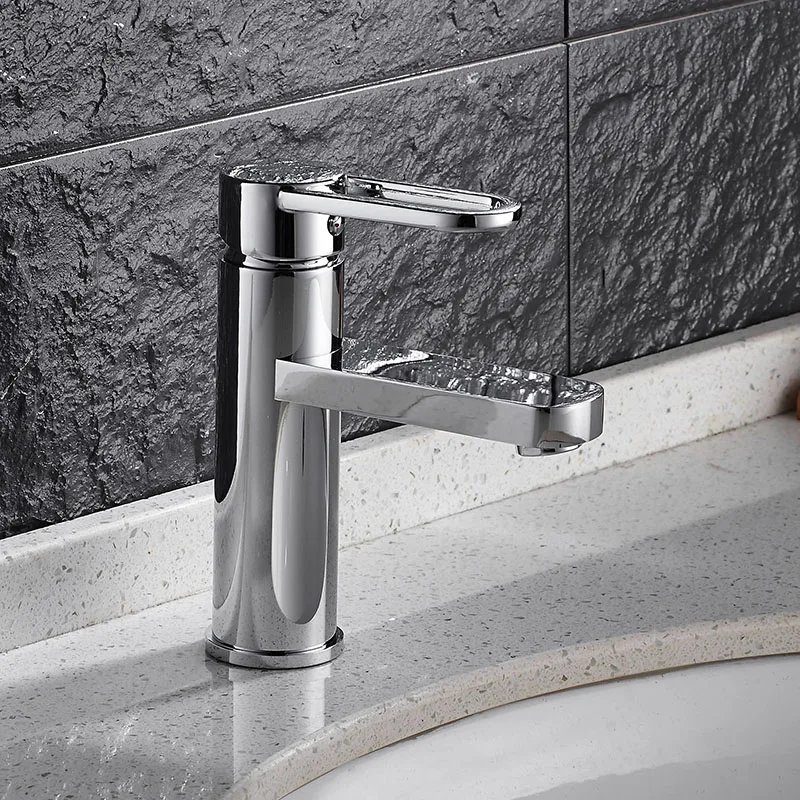 Free Shipping brass material water tap chrome single lever hot and cold