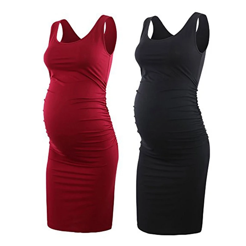 

2019 Summer Maternity Dresses Comfortable Dresses for Pregnant Woman Sleeveless Maternity Dresses Casual Maternity Wear