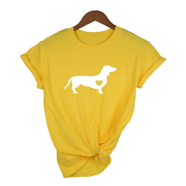 Футболка такса, любимая собака, Doxie, рубашка Wiener Dog, уличная футболка Tumblr, женские повседневные футболки с графикой, Harajuku, топы - Цвет: 38W9-FSTYE-
