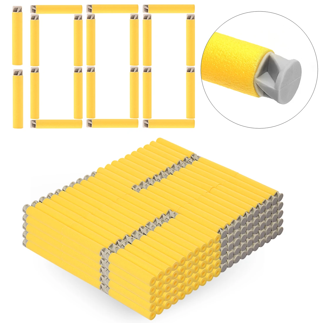 

1000pcs Soft Bullet Flat Soft Head Foam Bullets for Nerf N-strike Elite Series 7.4c*1.3cm