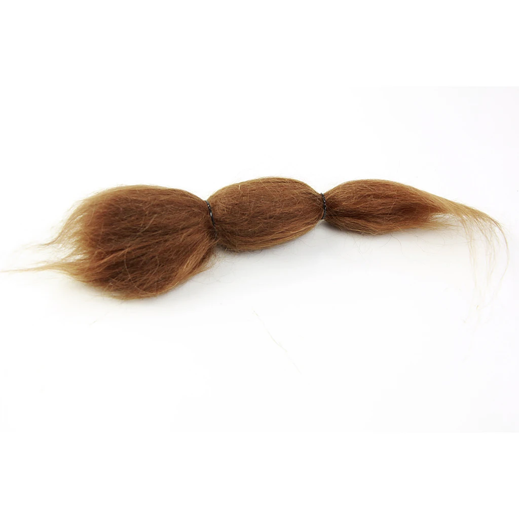 Pure Mohair Hair Straight Wig for Reborn Doll Baby Doll Supplies DIY Brown One Stripes Brown Long Straight Hair Wig