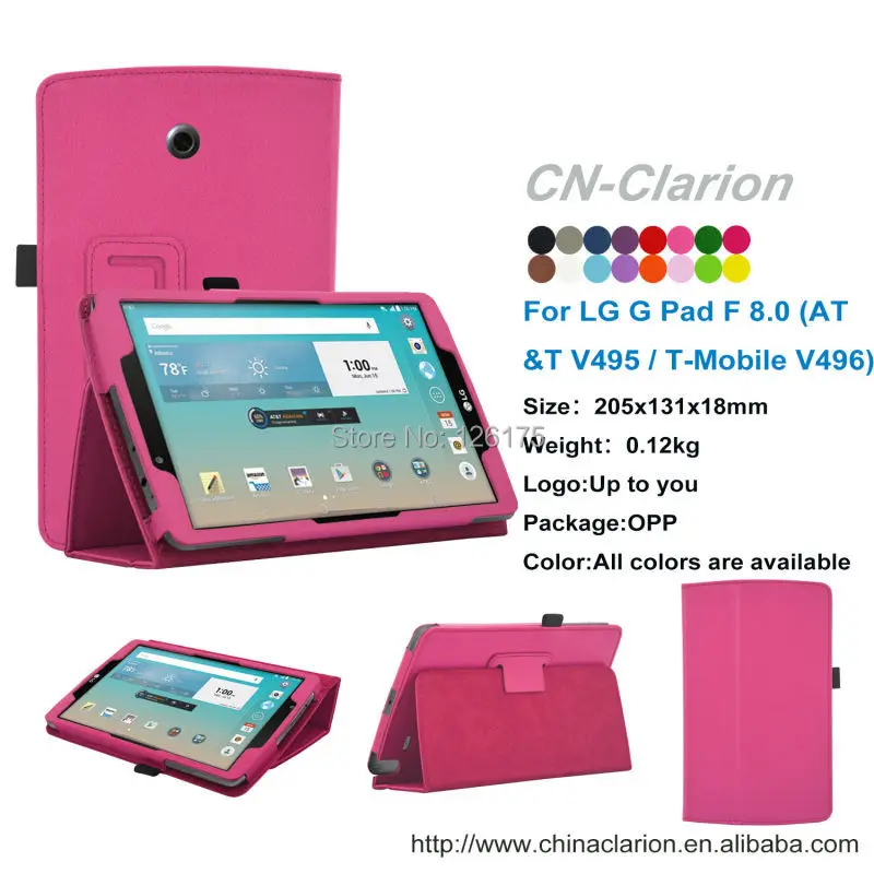 For LG G Pad F 8.0 (AT&T V495 / T Mobile V496) case, slim flip stand leather smart cover case