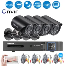 Owsoo 4ch 1080n сетевой видеорегистратор видеонаблюдения Системы 4 шт. 720 P 1500tv ИК Водонепроницаемый открытый AHD Камера охранных Системы комплект видеонаблюдения
