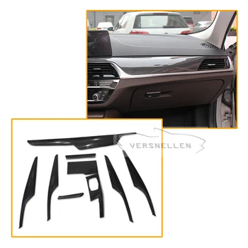 

9 pcs Trim For BMW 5 Series G30 G38 Carbon Fiber Interior Trim Cover Only Left Hand Drive Gloss Black Carbon Trim 2017